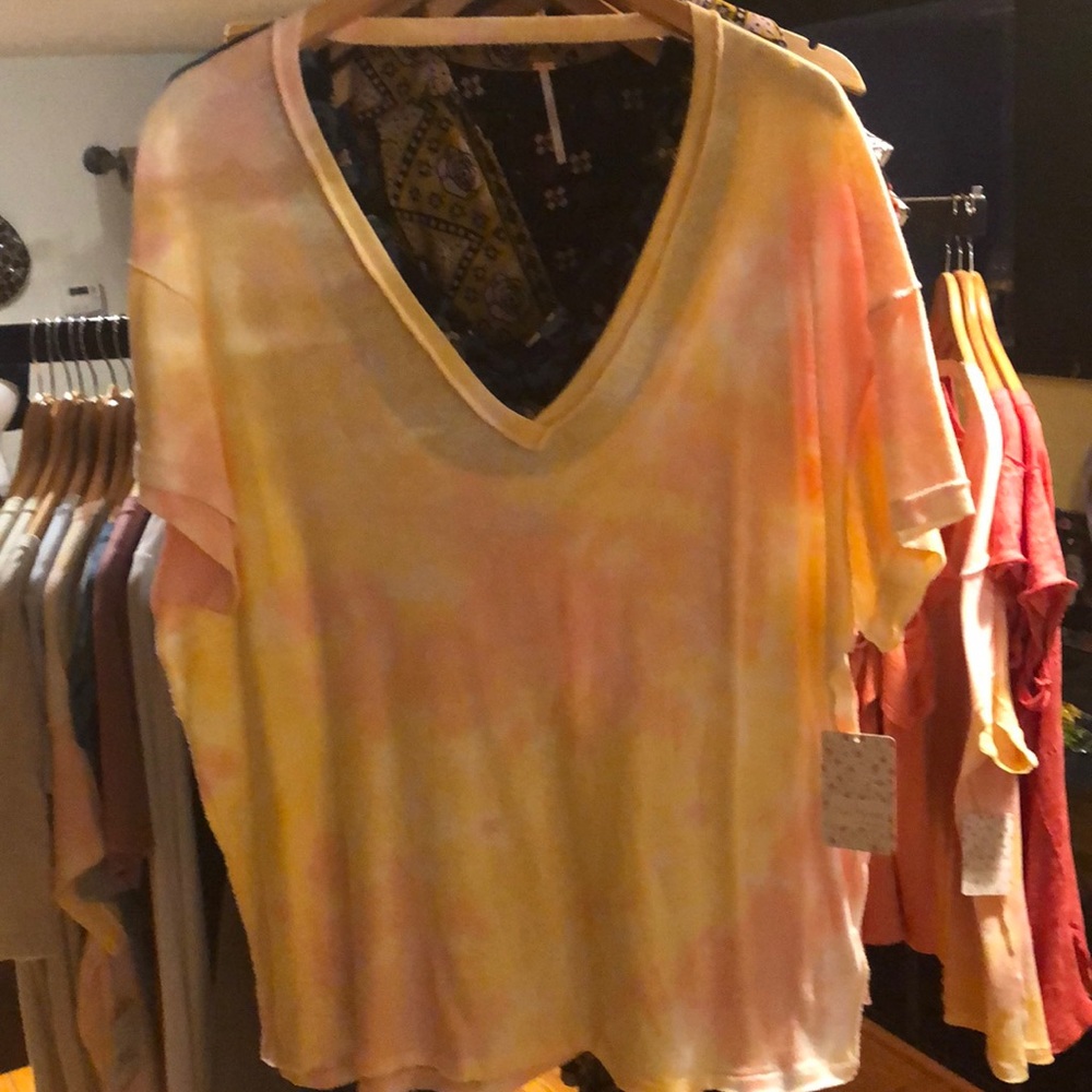 Free People Tie Dye distressed tee